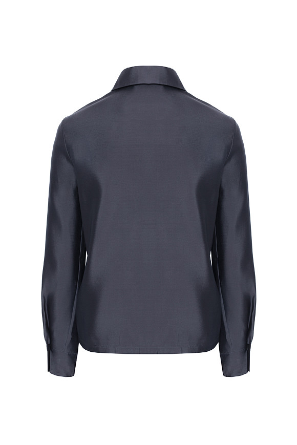 Рубашка из шелка в цвете Серый по цене 30 000 ₽ | WITHOUTFAIL.RU