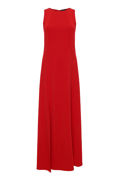 Платье трикотажное с разрезом