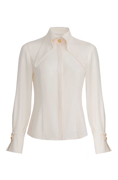 Блуза с удлиненным воротником